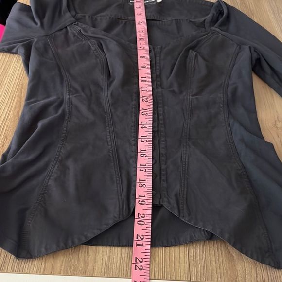 European Culture Womens Blouse Buttoned Quarter Sleeve Fitted Blue Black Small - Picture 9 of 12